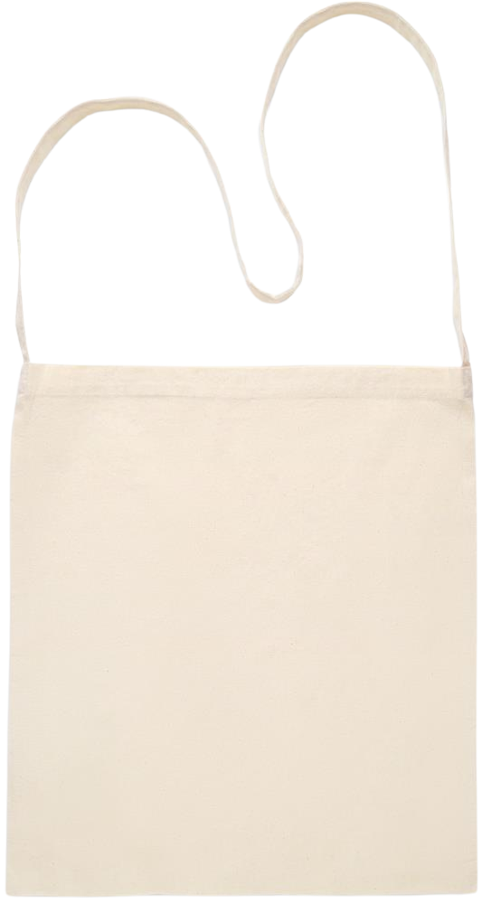 Its a Good Day to be Happy Design - Essential cross shoulder cotton tote bag_BEIGE_back