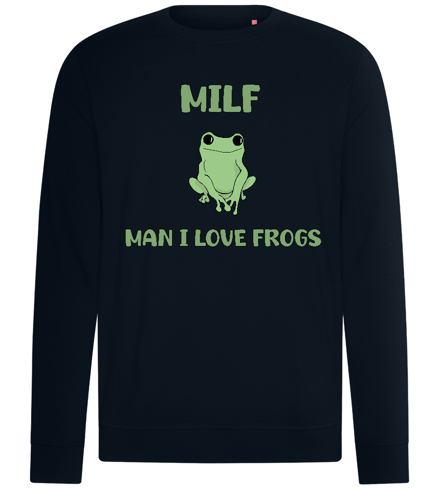 Man I Love Frogs Design - Comfort unisex sweater_BLACK_front