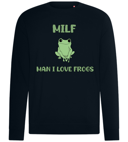 Man I Love Frogs Design - Comfort unisex sweater_BLACK_front