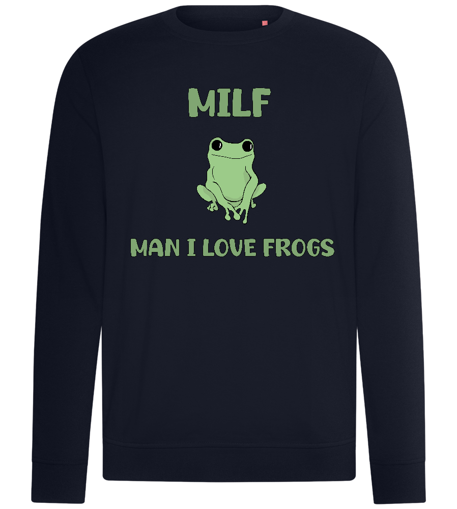 Man I Love Frogs Design - Comfort unisex sweater_FRENCH NAVY_front