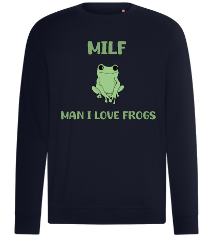 Man I Love Frogs Design - Comfort unisex sweater_FRENCH NAVY_front