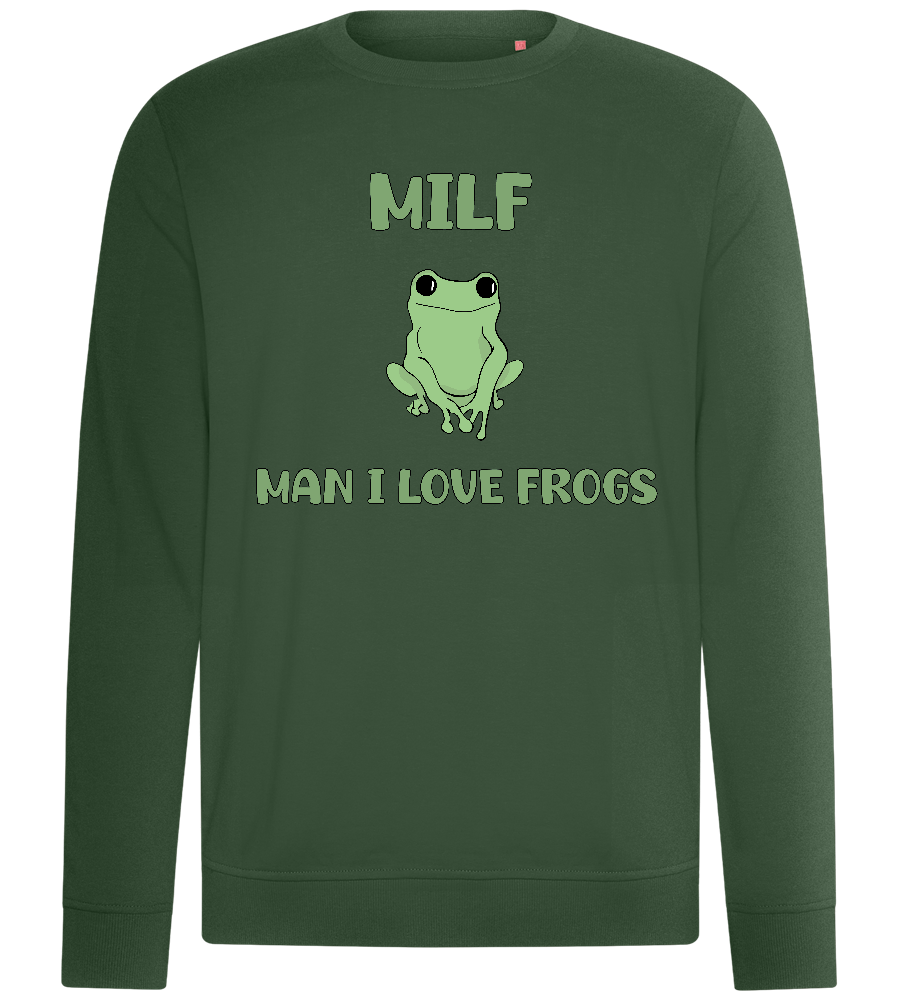 Man I Love Frogs Design - Comfort unisex sweater_GREEN BOTTLE_front