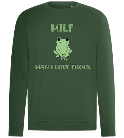 Man I Love Frogs Design - Comfort unisex sweater_GREEN BOTTLE_front