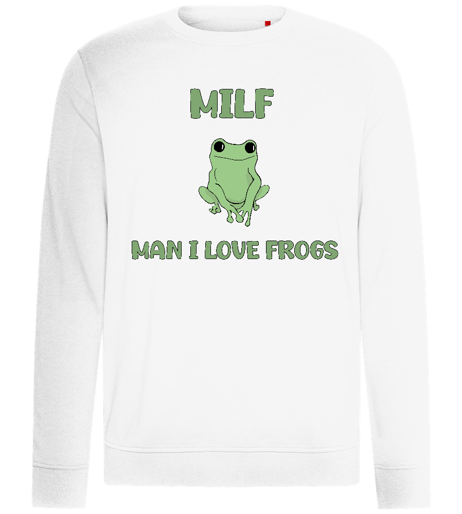 Man I Love Frogs Design - Comfort unisex sweater_WHITE_front