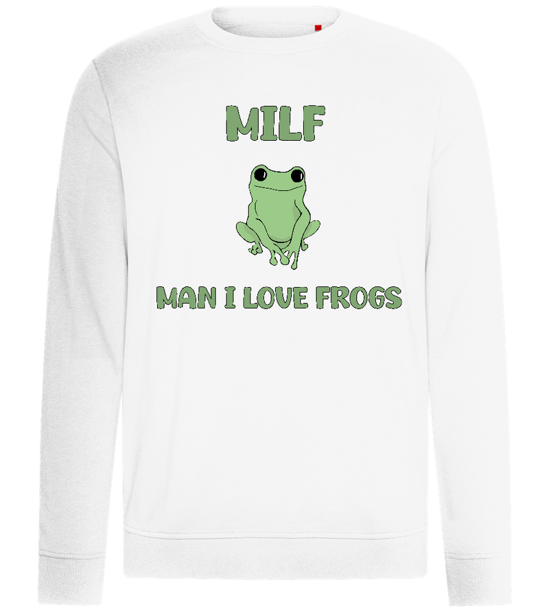 Man I Love Frogs Design - Comfort unisex sweater_WHITE_front