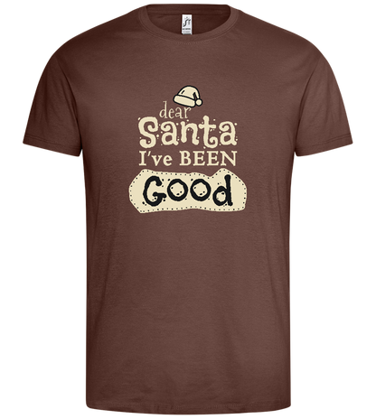 Santa I've Been Good Design - Premium men's t-shirt_CHOCOLATE_front