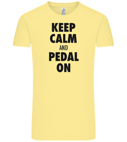 Keep Calm and Pedal On Design - Comfort Unisex T-Shirt_AMARELO CLARO_front