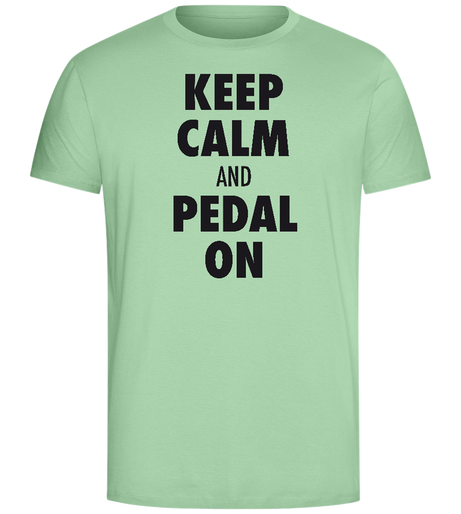 Keep Calm and Pedal On Design - Comfort Unisex T-Shirt_ICE GREEN_front