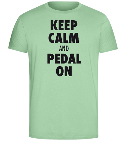 Keep Calm and Pedal On Design - Comfort Unisex T-Shirt_ICE GREEN_front