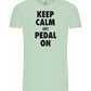 Keep Calm and Pedal On Design - Comfort Unisex T-Shirt_ICE GREEN_front