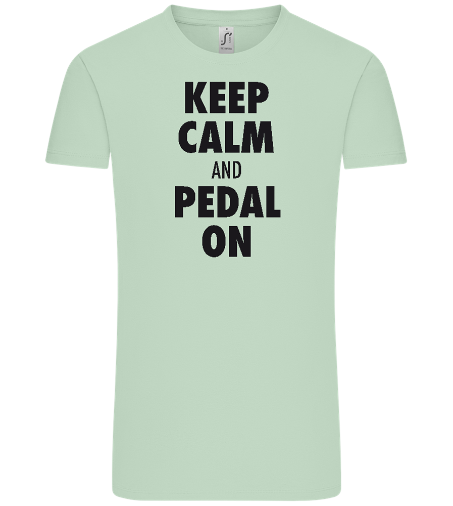 Keep Calm and Pedal On Design - Comfort Unisex T-Shirt_ICE GREEN_front