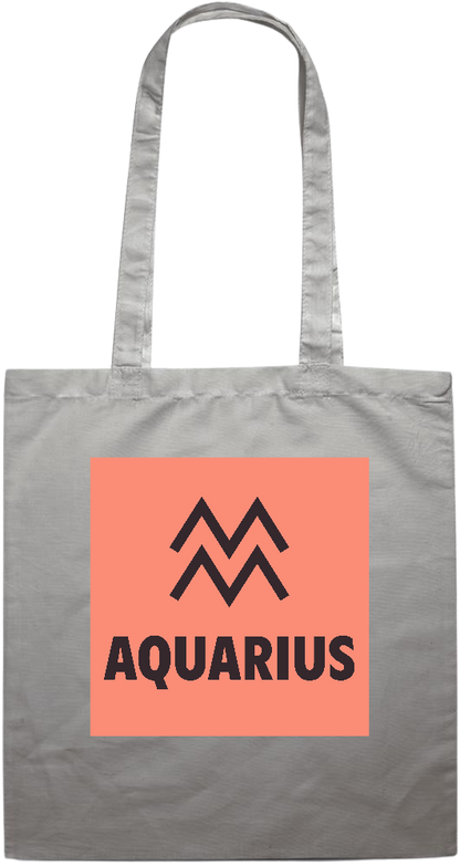 Zodiac Aquarius Design - Premium colored cotton tote bag_GREY_front