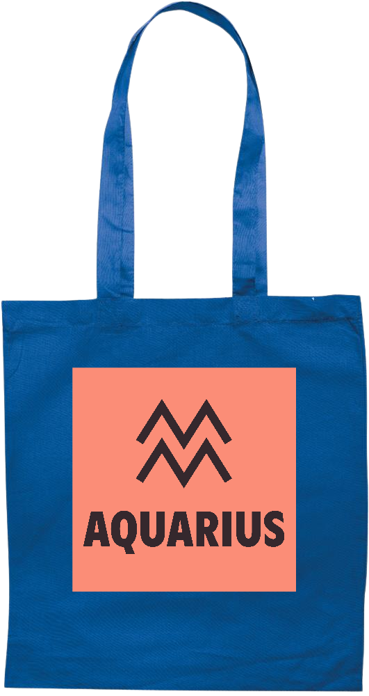 Zodiac Aquarius Design - Premium colored cotton tote bag_ROYAL BLUE_front