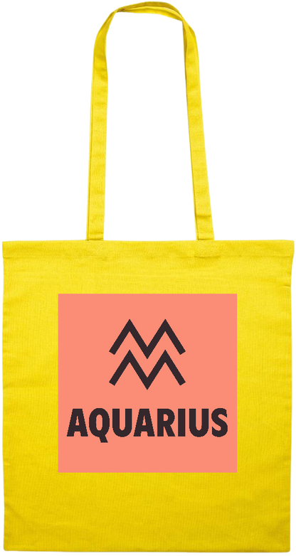 Zodiac Aquarius Design - Premium colored cotton tote bag_YELLOW_front