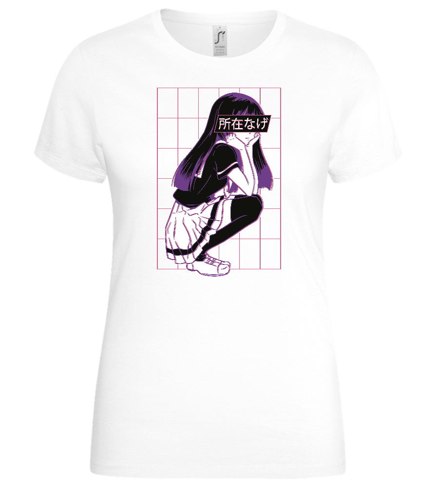 Bored School Girl Design - Basic women's t-shirt_WHITE_front