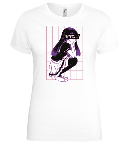 Bored School Girl Design - Basic women's t-shirt_WHITE_front