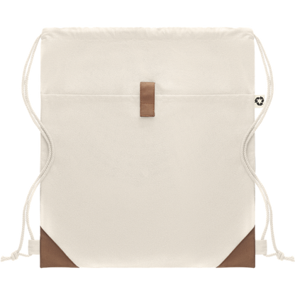 Recycled Cotton Drawstring Bag_BEIGE_front