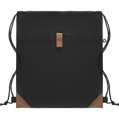 Recycled Cotton Drawstring Bag_BLACK_front