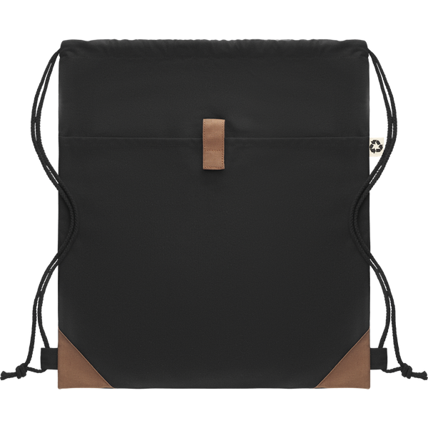 Recycled Cotton Drawstring Bag_BLACK_front