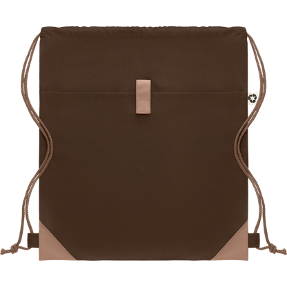 Recycled Cotton Drawstring Bag_CHOCOLATE_front