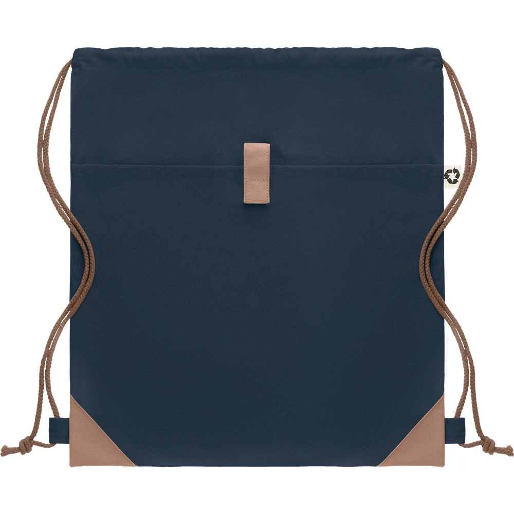 Recycled Cotton Drawstring Bag_FRENCH NAVY_front