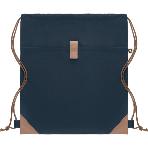 Recycled Cotton Drawstring Bag_FRENCH NAVY_front