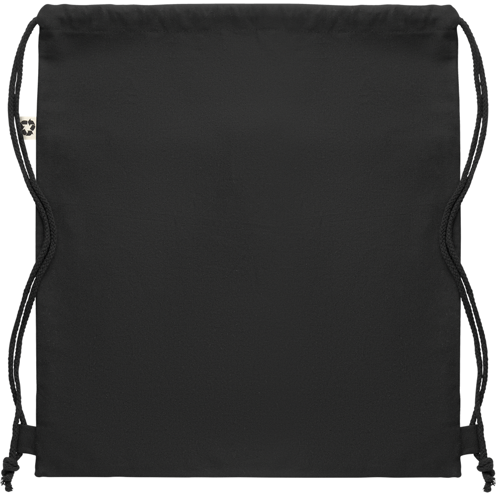 Recycled Cotton Drawstring Bag_BLACK_back