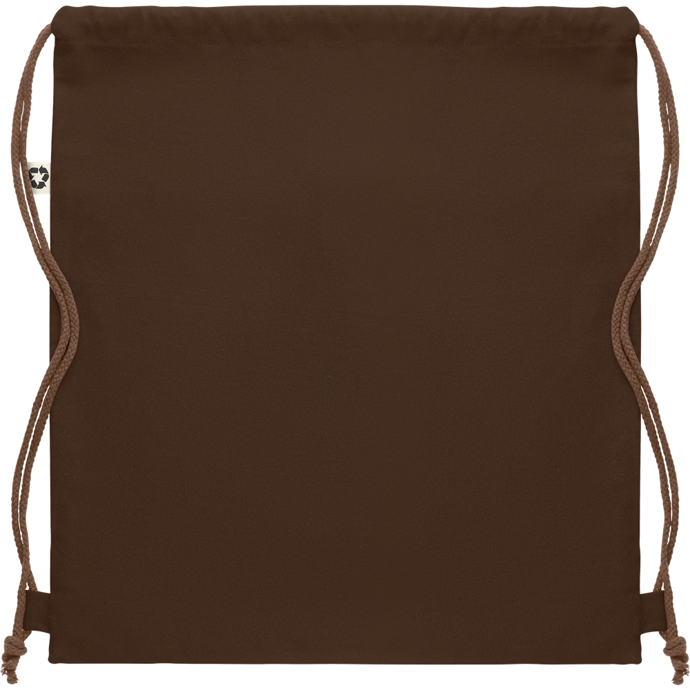 Recycled Cotton Drawstring Bag_CHOCOLATE_back