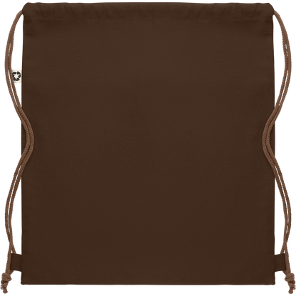 Recycled Cotton Drawstring Bag_CHOCOLATE_back