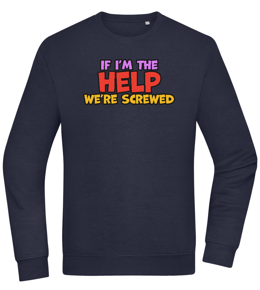 The Help Design - Comfort Essential Unisex Sweater_FRENCH NAVY_front