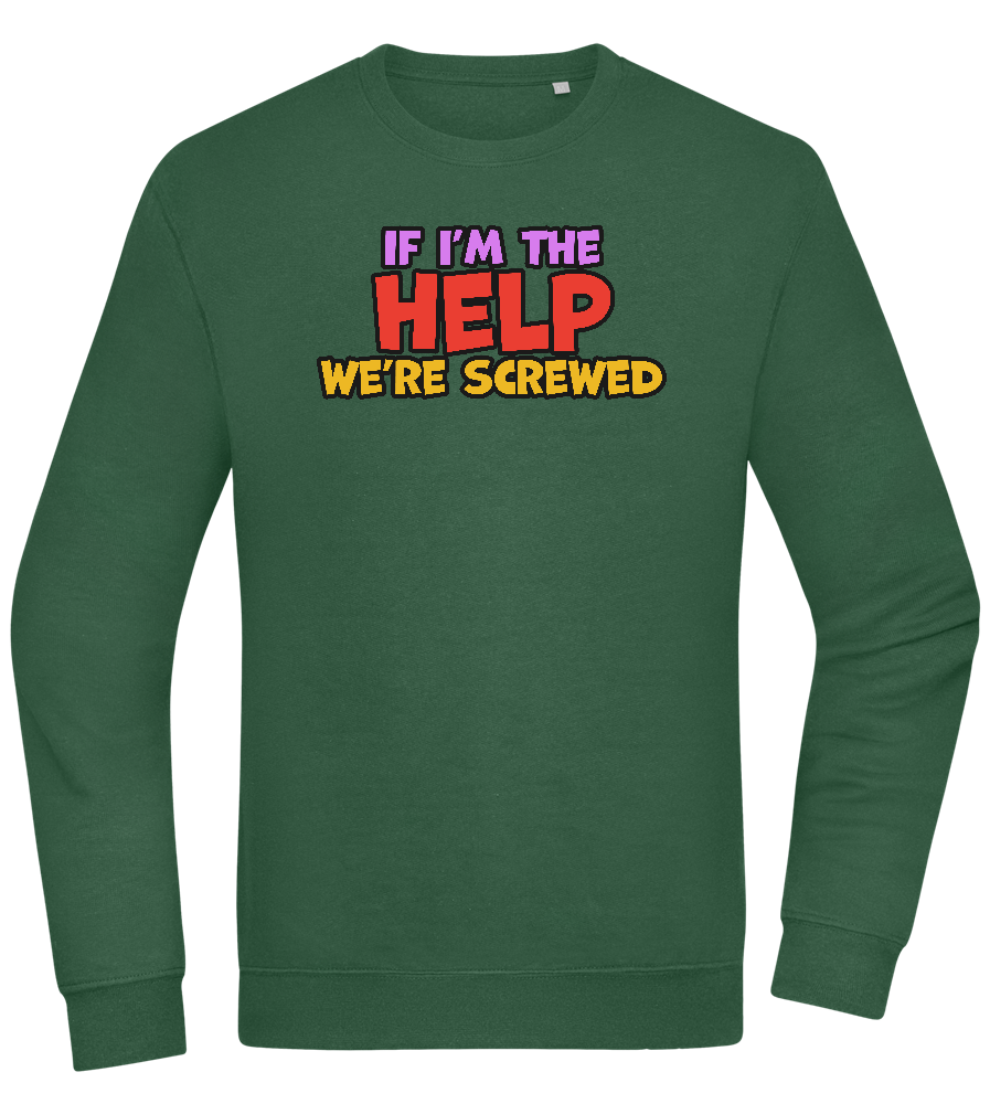 The Help Design - Comfort Essential Unisex Sweater_GREEN BOTTLE_front