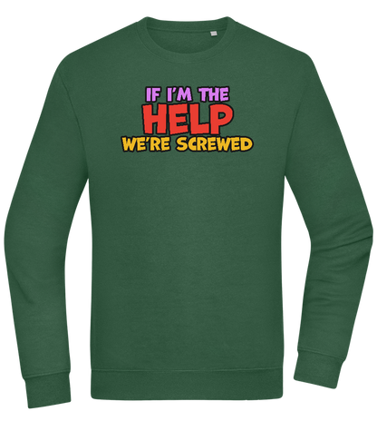 The Help Design - Comfort Essential Unisex Sweater_GREEN BOTTLE_front