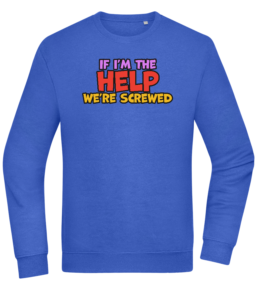 The Help Design - Comfort Essential Unisex Sweater_ROYAL_front