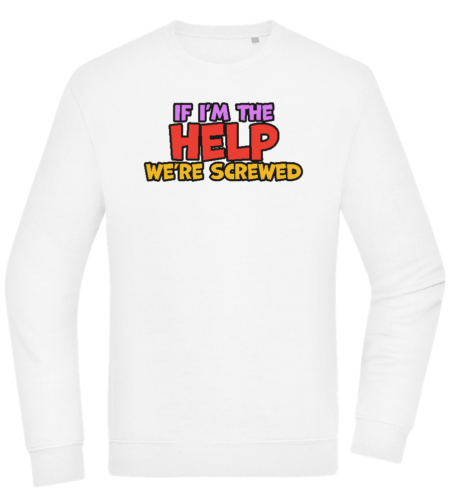 The Help Design - Comfort Essential Unisex Sweater_WHITE_front