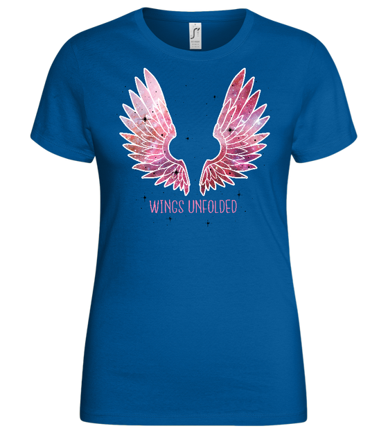 Wings Unfolded Design - Basic women's t-shirt_ROYAL_front