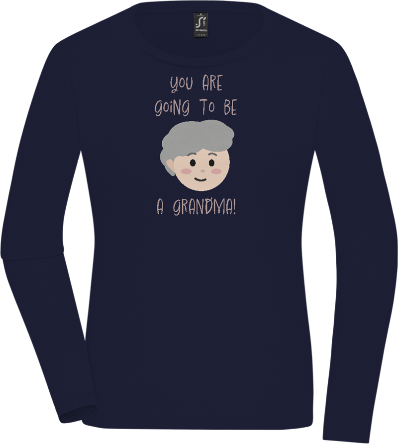 Going To Be A Grandma Design - Premium Women´s long sleeve t-shirt_FRENCH NAVY_front