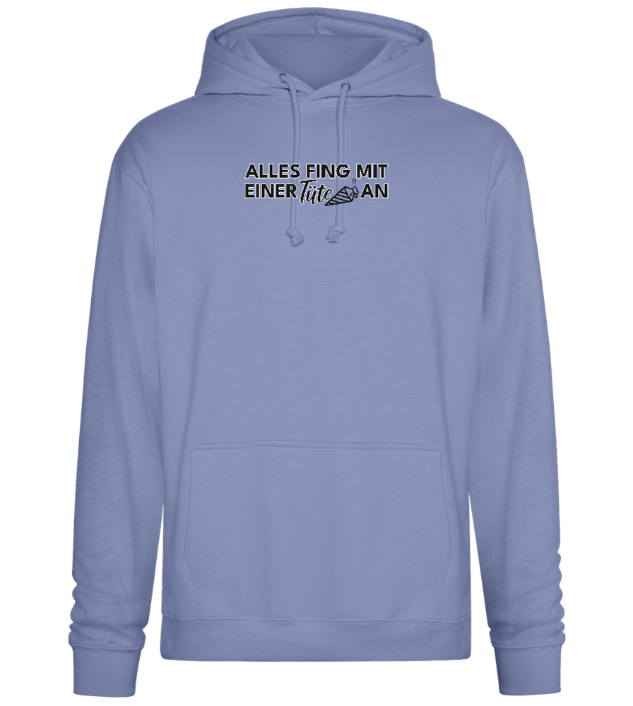 Alles Fing Mit Einer Tüte An Design - Premium Essential Unisex Hoodie_BLUE_front