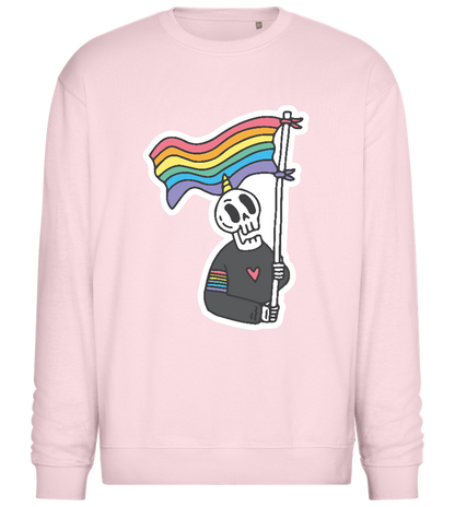 Skeleton Rainbow Flag Design - Comfort Essential Unisex Sweater_LIGHT PEACH ROSE_front