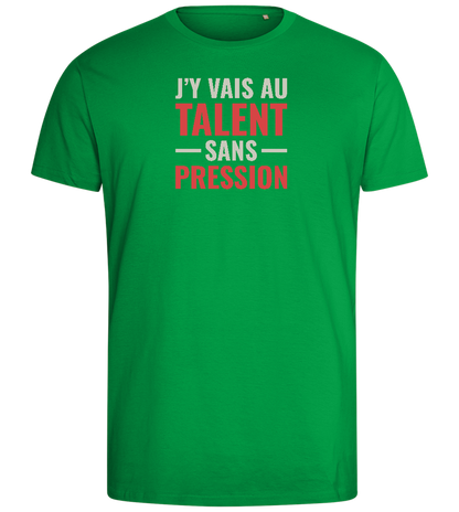 J'y Vais au Talent Sans Pression Design - Comfort men's fitted t-shirt_MEADOW GREEN_front