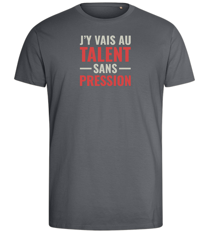 J'y Vais au Talent Sans Pression Design - Comfort men's fitted t-shirt_MOUSE GREY_front