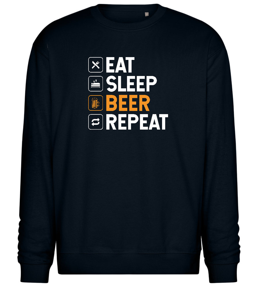 Sleep Beer Repeat Design - Comfort Essential Unisex Sweater_BLACK_front