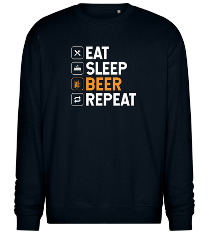 Sleep Beer Repeat Design - Comfort Essential Unisex Sweater_BLACK_front