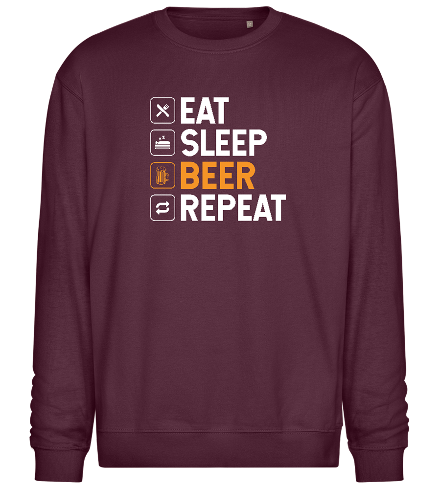 Sleep Beer Repeat Design - Comfort Essential Unisex Sweater_BORDEAUX_front