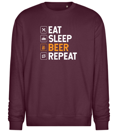 Sleep Beer Repeat Design - Comfort Essential Unisex Sweater_BORDEAUX_front