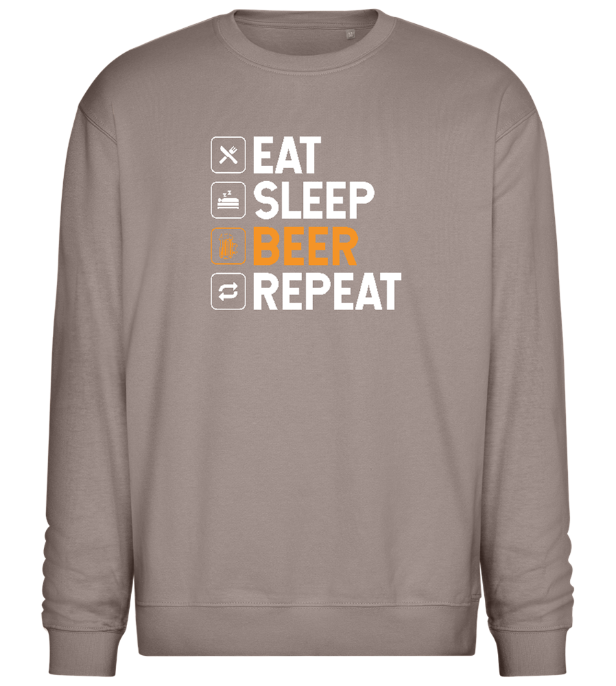 Sleep Beer Repeat Design - Comfort Essential Unisex Sweater_CHARCOAL CHIN_front