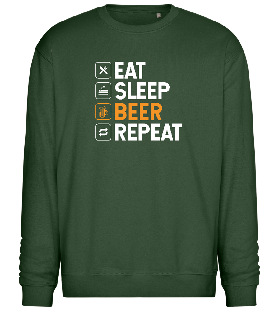 Sleep Beer Repeat Design - Comfort Essential Unisex Sweater_GREEN BOTTLE_front