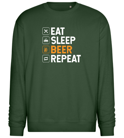 Sleep Beer Repeat Design - Comfort Essential Unisex Sweater_GREEN BOTTLE_front