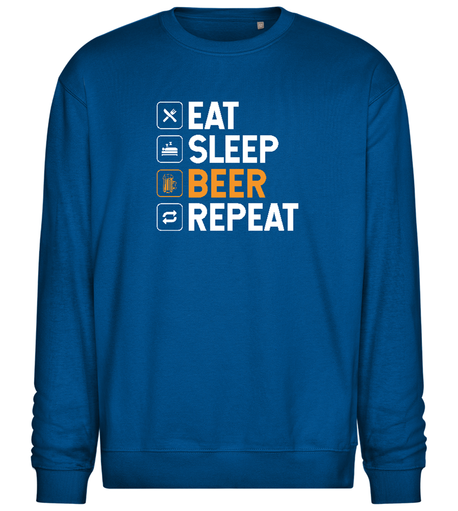 Sleep Beer Repeat Design - Comfort Essential Unisex Sweater_ROYAL_front