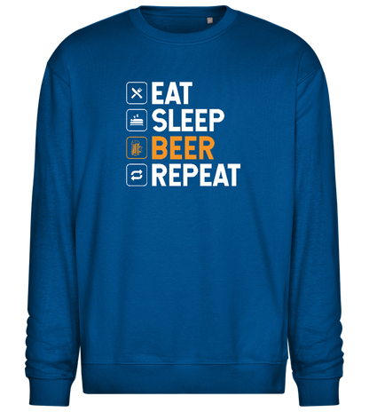 Sleep Beer Repeat Design - Comfort Essential Unisex Sweater_ROYAL_front