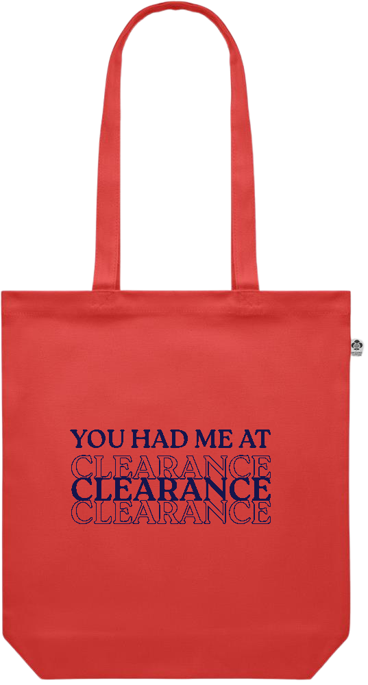 Clearance Design - Premium colored organic canvas shopping bag_RED_front